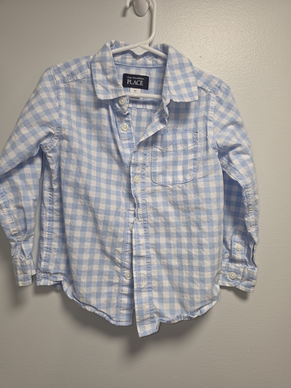 The Children's Place Light Blue Gingham Button-Up Shirt